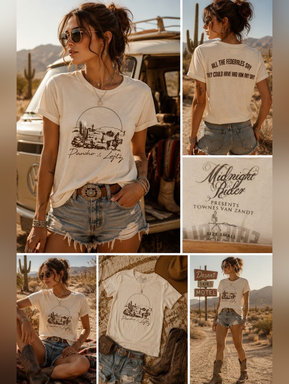 Midnight Rider Townes Van Zandt Pancho & Lefty Graphic Tee Small